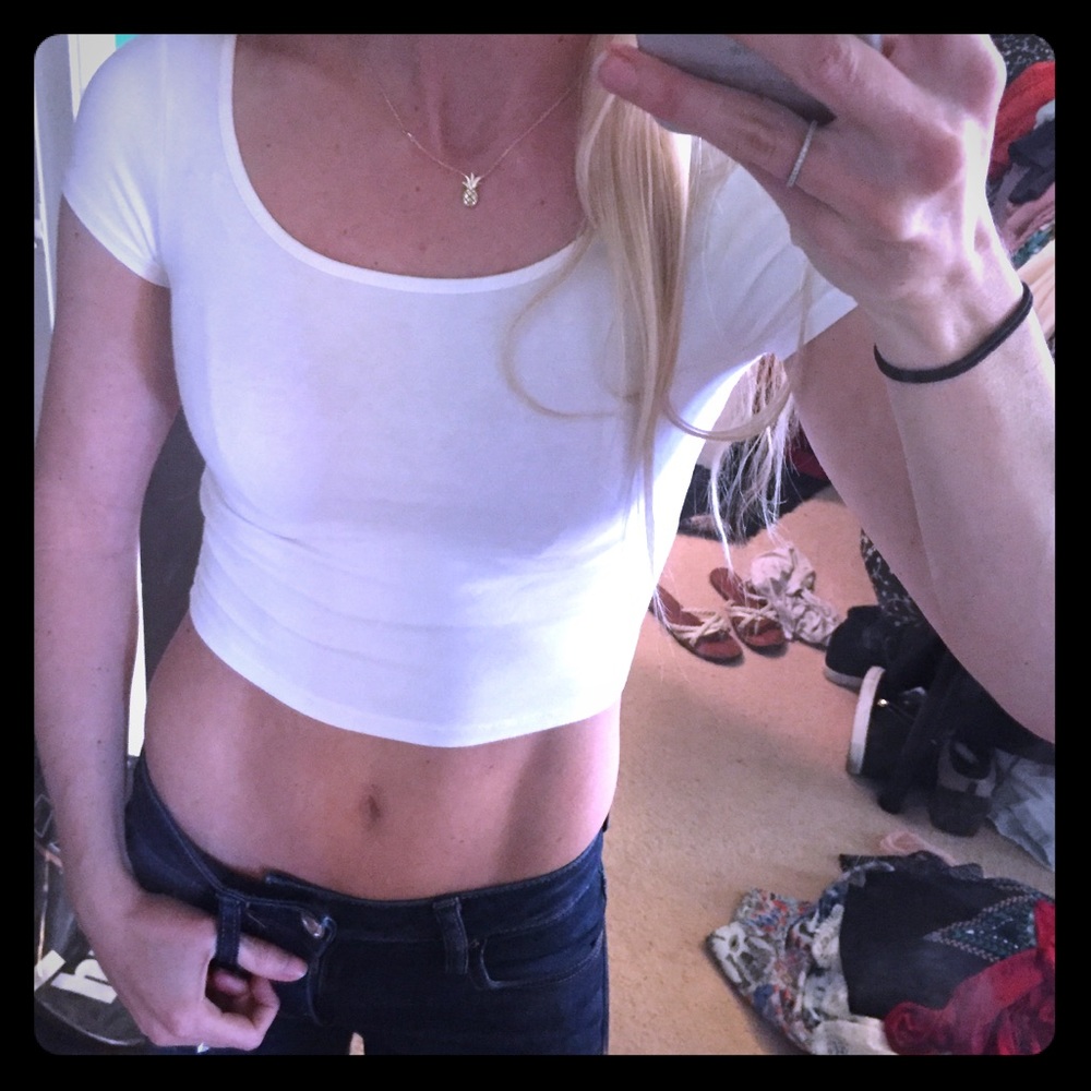 White crop top